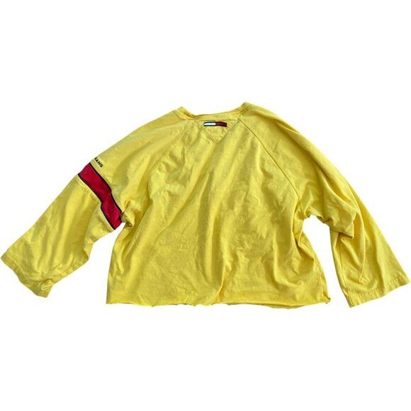 Tommy Hilfiger Y2K Baggy  Long Sleeve Cropped T Shirt Top Size M - Picture 6 of 6